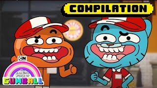 Gumball Darwin and All Their Friends  Three Hours Compilation  Gumball  Cartoon Network [upl. by Maffa976]