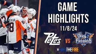 HIGHLIGHTS  Peterborough Petes vs Flint Firebirds  11824 [upl. by Cart527]