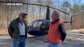 Robinson R44 Raven Helicopter Lands at Ritchie Bros Orlando 2024 [upl. by Ihsar]