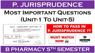 How to pass in Pharmaceutical Jurisprudence 5th Sem  Most Important Questions  Carewell Pharma [upl. by Nitaj455]