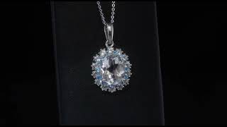 Petalite Neon Apatite amp White Zircon Pendant Necklace In Rhodium over Sterling Silver 430ctw [upl. by Mamoun]