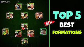 Top 5 Best Formations In eFootball 2024 Mobile  best custom formation efootball 2024 🔥 [upl. by Alina609]