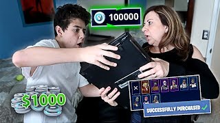 Kid Buys 1000 Worth of VBucks on FORTNITE with Moms Credit Card SHE FREAKED OUT [upl. by Oleta]