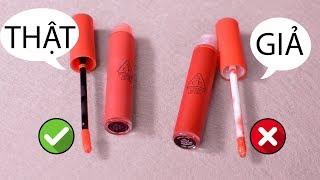 5 điểm phân biệt son kem 3CE Velvet Lip Tint Thật  Giả Auth  Fake  Tiny Loly [upl. by Roderic]