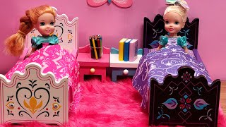 Go to bed  Elsa amp Anna toddlers  bedtime  breakfast morning routine  Barbie dolls [upl. by Tsirc140]