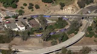 🤣 Funny Dodgers Stuck in LA Traffic for World Series Parade [upl. by Ebbarta267]