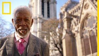 NotreDame de Paris  quand Morgan Freeman découvrait la Sainte Couronne [upl. by Nnylaehs485]