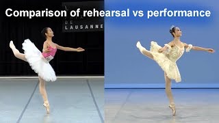 Ballet comparison Jingyi Xus Dulcinea variation rehearsal and performance [upl. by Herald210]