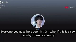 Eng Sub Jin Came Live 🔴 On Spotify [upl. by Onaicram614]