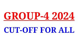 TNPSC GROUP 4 2024 CUTOFF [upl. by Leamse]