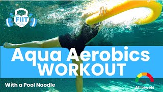 Aqua Fitness DEEP water pool exercise with a Noodle  FULL Workout ADVANCED 45 min Core amp Cardio [upl. by Boleyn]