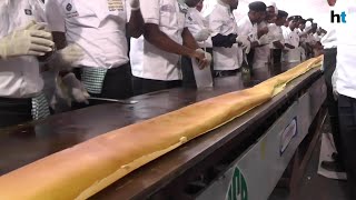 60 Indian chefs try making the worlds largest dosa in Chennai [upl. by Anauqahs]