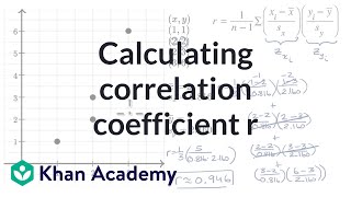 Calculating correlation coefficient r  AP Statistics  Khan Academy [upl. by Siramad750]