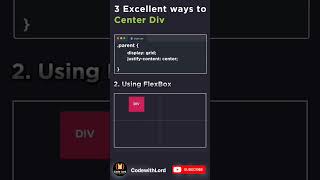 3 consecutive way to center the div using css shorts viral trending youtube youtubealgorithm [upl. by Pretrice656]