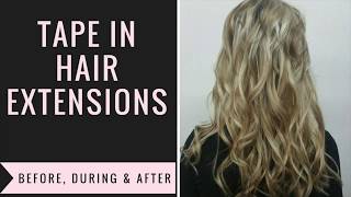 Tape In Hair Extensions for Short Hair  Before During and After [upl. by Yellehs252]