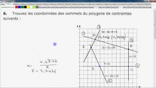 Secondaire 5 Québec Trouver les sommets dun polygone de contraintes [upl. by Jamille452]