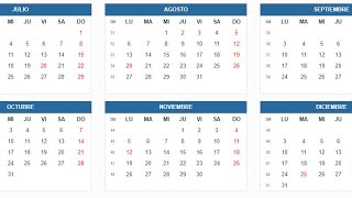 Colombia calendario festivos 2018 [upl. by Evod]