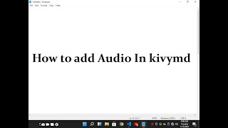 How to add audio in kivymd [upl. by Vargas]