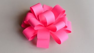 How to Make  Easy Paper Bow  Step by Step  Papierowa Kokarda [upl. by Nowahs566]