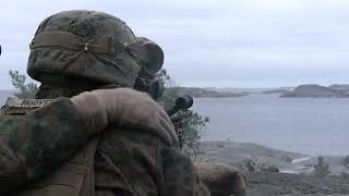 US Marines Fire Crew Served Weapons in Freezing Winds 24 Exercise – DRAGSVIK FINLAND 2024 [upl. by Shepard]