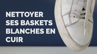 Comment nettoyer ses baskets blanches en cuir [upl. by Annnora737]