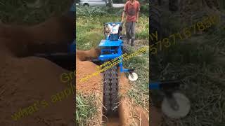 Farm ditch digging ditcher loader crawler ridging plow chain pto trencher machine [upl. by Atinaj721]