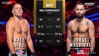 NATE DIAZ VS JORGE MASVIDAL 2 FULL FIGHT [upl. by Symon]