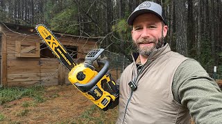 Can a battery powered CHAINSAW cut anything DeWalt 20V Max [upl. by Ednil489]