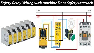 Safety relay wiring with Machine safety interlock connection CircuitInfo Safety [upl. by Paxon540]