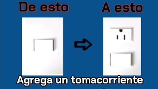 cómo agregar un tomacorriente a un apagador tomacorriente interruptorapagador [upl. by Adlanor811]