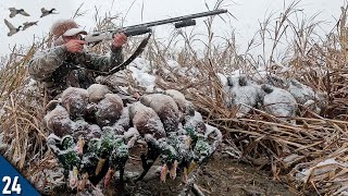 COVERED UP In MALLARDS in a Snowstorm Limited Out  OPENING DAY Duck Hunt [upl. by Hornstein]