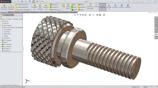 Solidworks tutorial How to make Knurling Screw [upl. by Alyehs332]