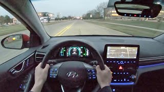 2020 Hyundai Ioniq Hybrid Limited  POV Night Drive Binaural Audio [upl. by Ravens315]