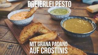 Dreierlei Pesto mit Crostini [upl. by Boyd]