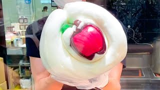 japanese street food  art of making apple candy [upl. by Esaertal260]