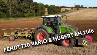 4Kᵁᴴᴰ October 2023 Fendt 720 Vario with a Hubert AH 2146 six furrow plough Ploughing in Suffolk [upl. by Leffert614]