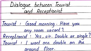 Dialouge Between Tourist and Receptionist  Conversation Writing In English  EK Education [upl. by Nauqaj]