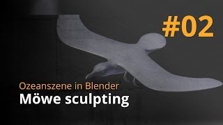 Ozeanszene in Blender 02  Möwe sculpting [upl. by Rhianna]