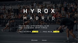 Best time de HYROX Pro Women Pro Men  HYROXMAD 26102024 [upl. by Aihsatsan580]