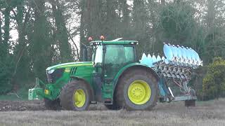 John Deere 6175R amp 7930 Tractors Ploughing [upl. by Gellman916]