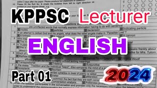 Today KPPSC Lecturer English paper mcqs part 01  04112024  Result  Answer keys  HEC [upl. by Teodora]