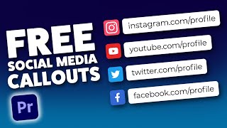 FREE Social Media Callouts in Premiere Pro with tutorial [upl. by Strep]