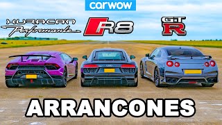 Lamborghini Huracán vs Audi R8 vs Nissan GTR  ARRANCONES [upl. by Crandale545]