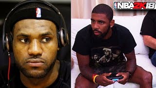 LeBron James Plays NBA 2K18 Against Kyrie Irving GAMEPLAY  LeBron James vs Kyrie Irving [upl. by Sheeree]