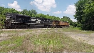 Double Stack Train Passes Sheffield Depot Location  UP 5541 NS 2659 [upl. by Torto]