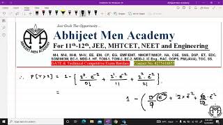 Poisson Distribution  Probability  Engineering Mathematics  Abhijeet Sir abhijeetmenacademy [upl. by Aniret753]