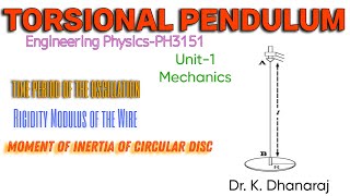 Torsional PendulumTamil  PH3151 Engineering Physics engineeringphysics mechanics annauniversity [upl. by Nibram]