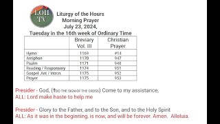 Liturgy of the Hours Morning Prayer July 23 2024 [upl. by Stedt]