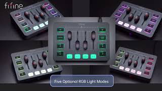 FIFINE Gaming Audio MixerStreaming 4Channel RGB Mixer with XL [upl. by Akiemehs]