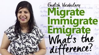 Migrate vs Immigrate vs Emigrate  Whats the difference  Free English Vocabulary lesson [upl. by Dyrraj459]